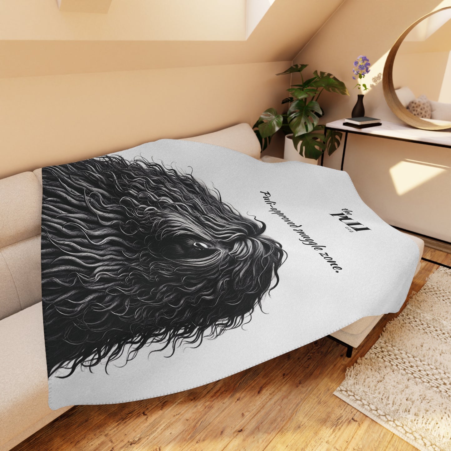 Puli Dog Blanket - Black Dog