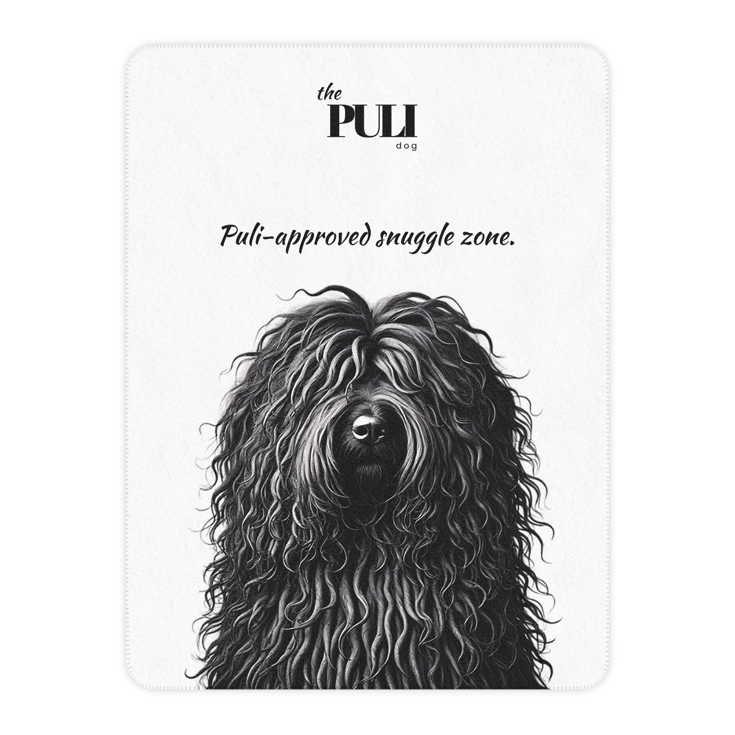 Puli Dog Blanket - Black Dog