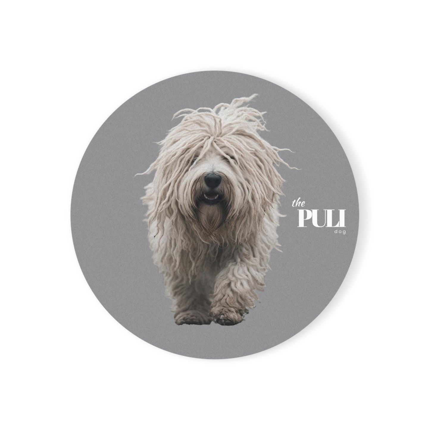 Puli Dog Cork Back Coaster