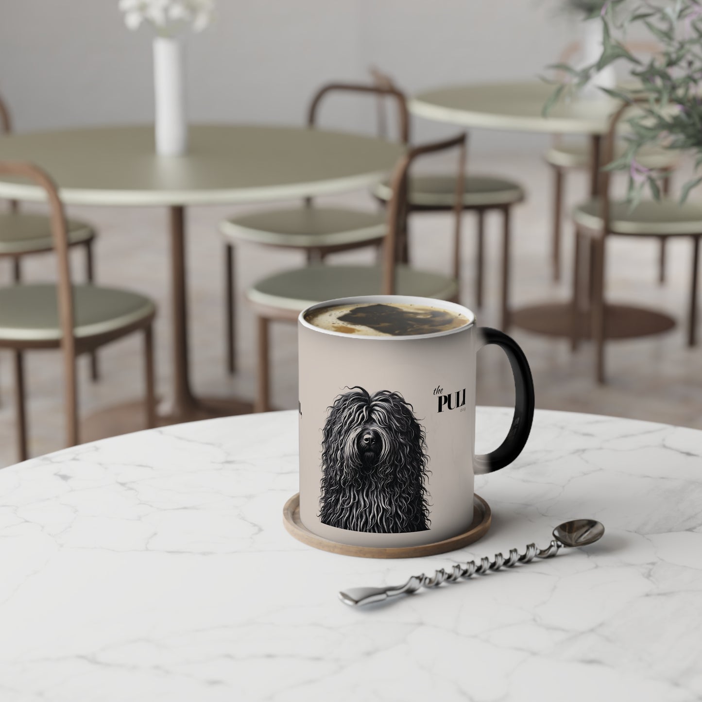 Puli Color-Changing Mug - Black Dog