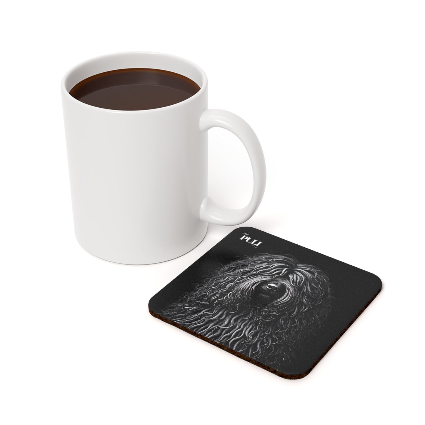 Puli Dog Cork Back Coaster